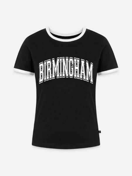Birmingham - Frauen Kontrast-T-Shirt - Schwarz/Weiß