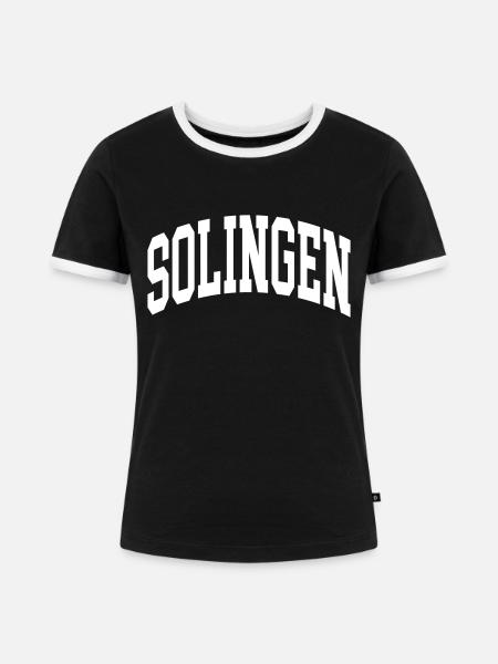 Solingen - Frauen Kontrast-T-Shirt - Schwarz/Weiß