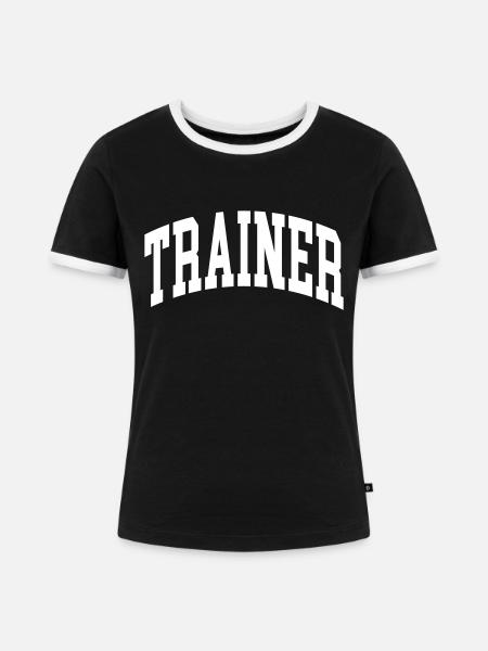 Trainer - Frauen Kontrast-T-Shirt - Schwarz/Weiß