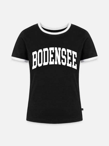 Bodensee - Frauen Kontrast-T-Shirt - Schwarz/Weiß
