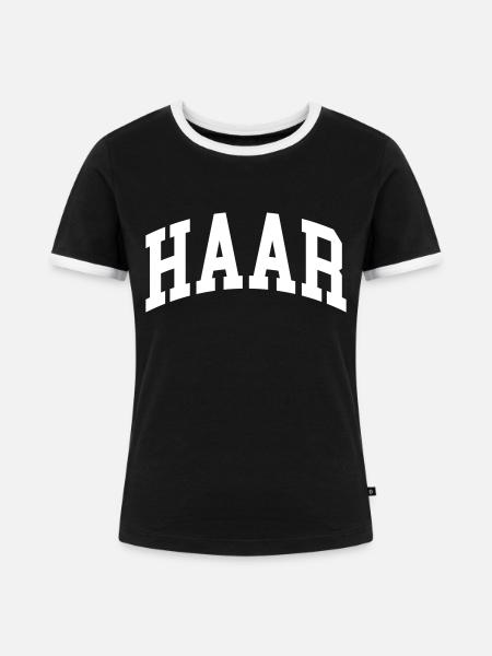 Haar - Frauen Kontrast-T-Shirt - Schwarz/Weiß