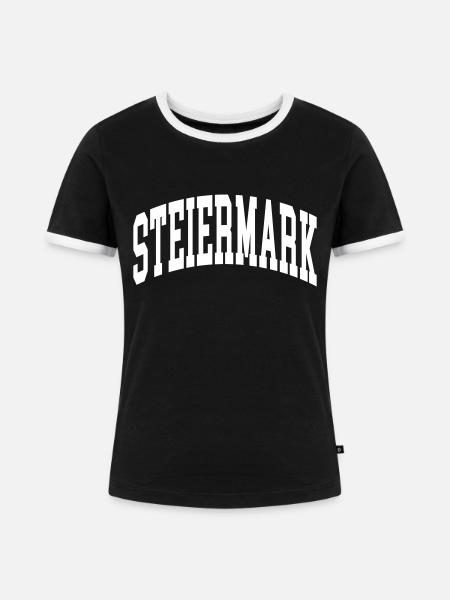 Steiermark - Frauen Kontrast-T-Shirt - Schwarz/Weiß