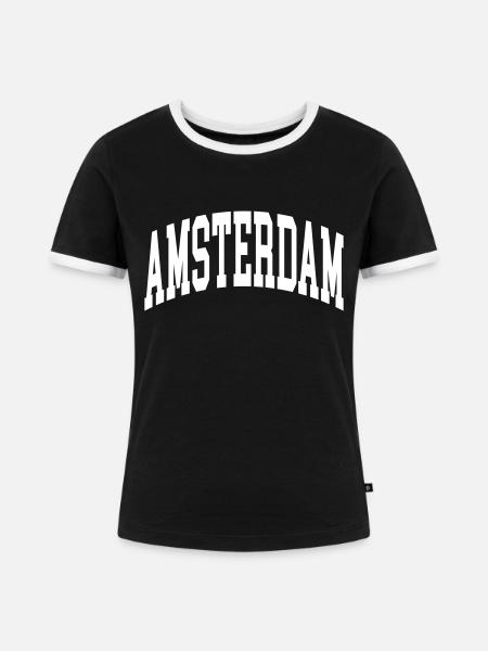 Amsterdam - Frauen Kontrast-T-Shirt - Schwarz/Weiß