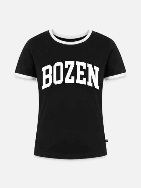 Bozen - Frauen Kontrast-T-Shirt - Schwarz/Weiß