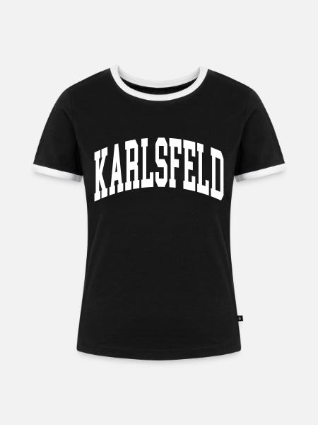 Karlsfeld - Frauen Kontrast-T-Shirt - Schwarz/Weiß