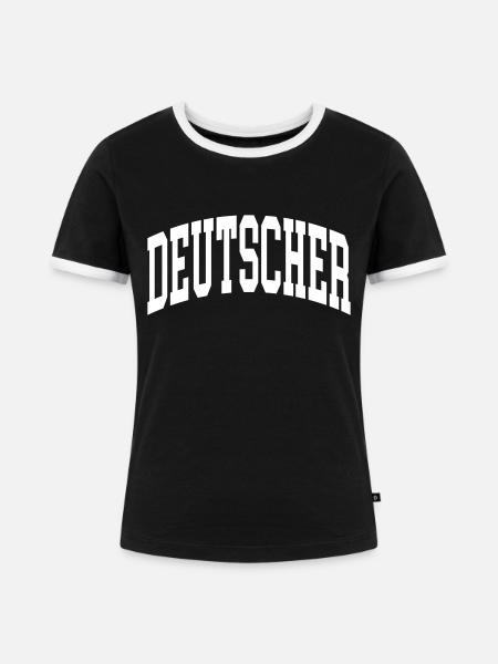 Deutscher - Frauen Kontrast-T-Shirt - Schwarz/Weiß