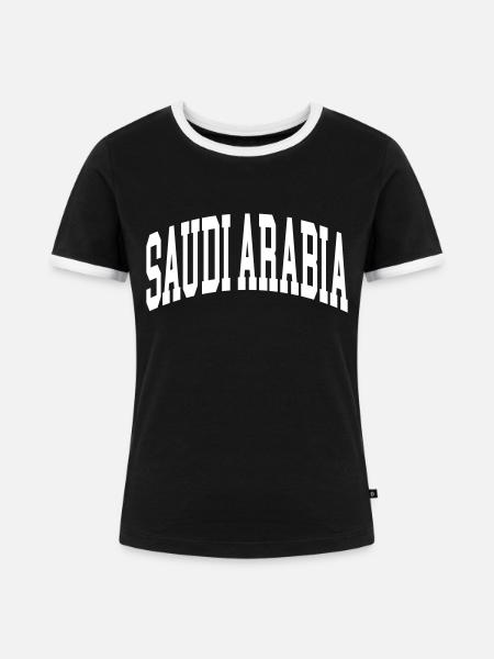 Saudi Arabien - Frauen Kontrast-T-Shirt - Schwarz/Weiß