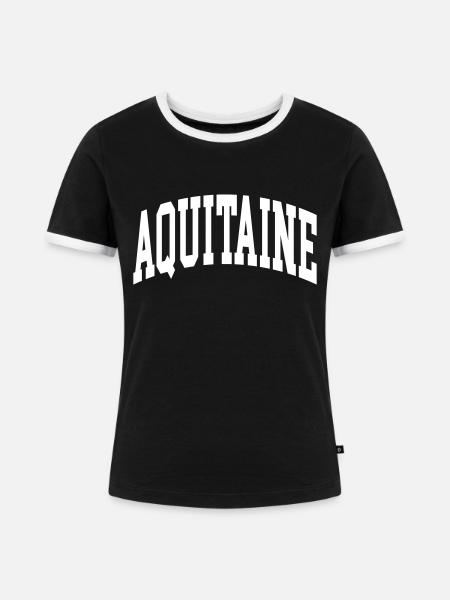 Aquitaine - Frauen Kontrast-T-Shirt - Schwarz/Weiß