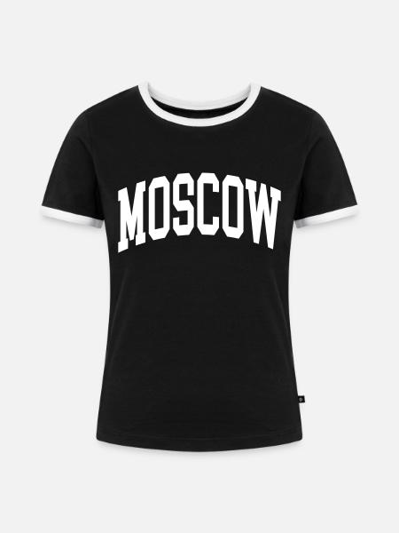 Moskau - Frauen Kontrast-T-Shirt - Schwarz/Weiß