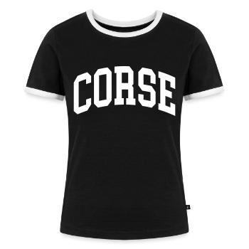 Korsika - Frauen Kontrast-T-Shirt - Schwarz/Weiß - Vorne - Selfina (174cm)
