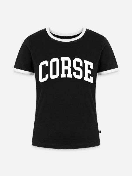 Korsika - Frauen Kontrast-T-Shirt - Schwarz/Weiß