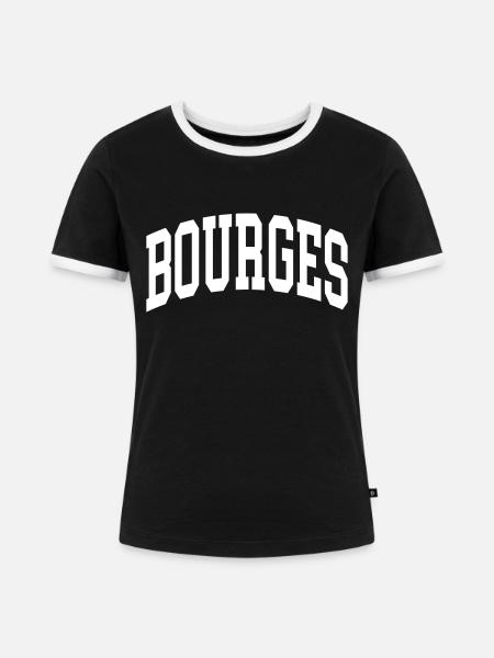 Bourges - Frauen Kontrast-T-Shirt - Schwarz/Weiß