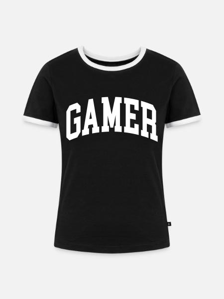 Gamer - Frauen Kontrast-T-Shirt - Schwarz/Weiß