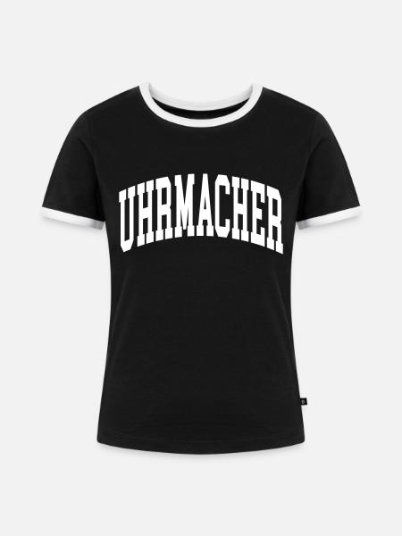 Uhrmacher - Frauen Kontrast-T-Shirt - Schwarz/Weiß