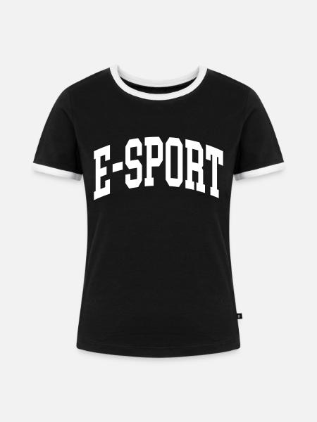 E-Sport - Frauen Kontrast-T-Shirt - Schwarz/Weiß