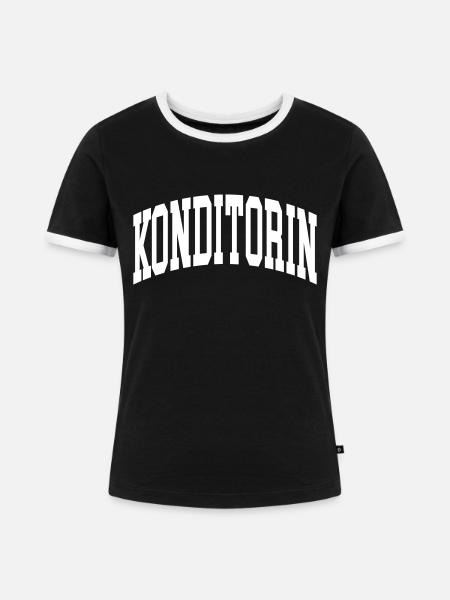 Konditorin - Frauen Kontrast-T-Shirt - Schwarz/Weiß