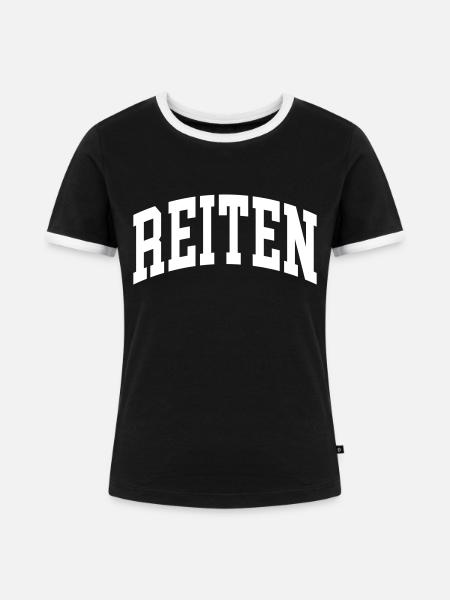Reiten - Frauen Kontrast-T-Shirt - Schwarz/Weiß