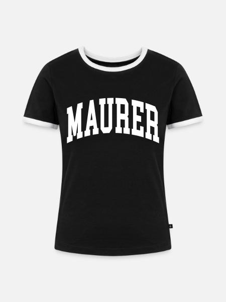Maurer - Frauen Kontrast-T-Shirt - Schwarz/Weiß