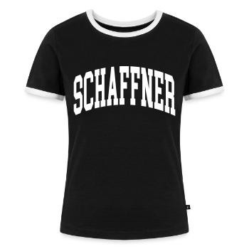 Schaffner - Frauen Kontrast-T-Shirt - Schwarz/Weiß - Vorne - Selfina (174cm)