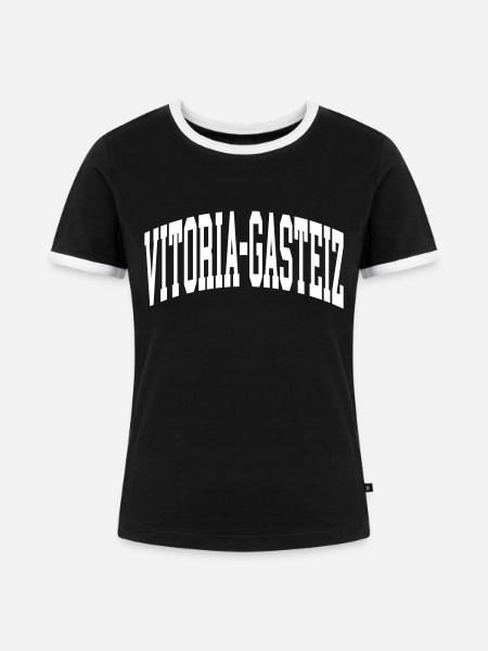 Vitoria-Gasteiz - Frauen Kontrast-T-Shirt - Schwarz/Weiß