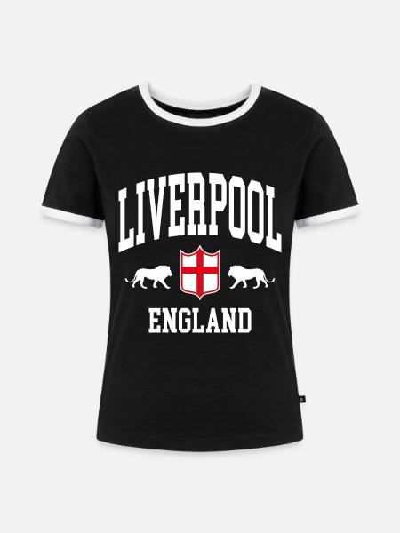 Liverpool - Frauen Kontrast-T-Shirt - Schwarz/Weiß