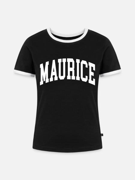 Mauritius - Frauen Kontrast-T-Shirt - Schwarz/Weiß
