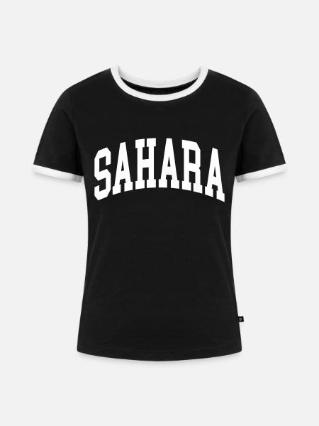 Sahara - Frauen Kontrast-T-Shirt - Schwarz/Weiß