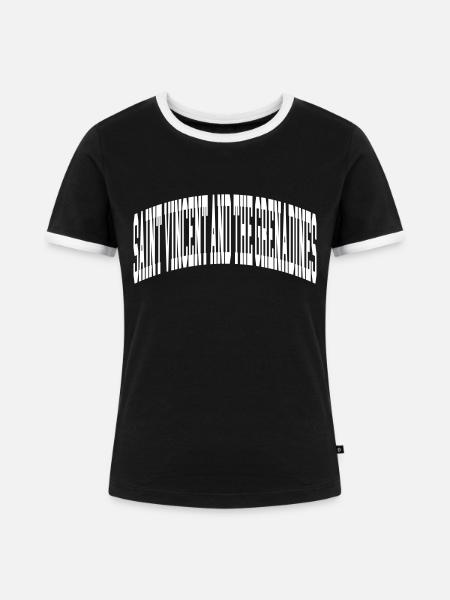 St. Vincent und die Grenadinen - Frauen Kontrast-T-Shirt - Schwarz/Weiß