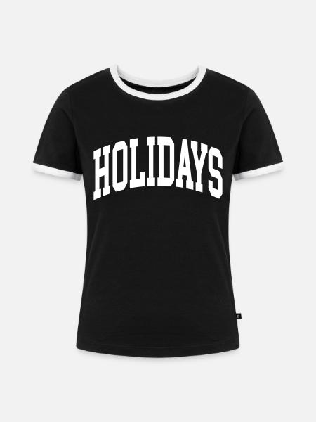 Holidays - Frauen Kontrast-T-Shirt - Schwarz/Weiß