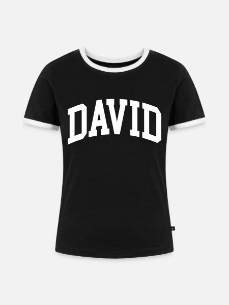 David - Frauen Kontrast-T-Shirt - Schwarz/Weiß