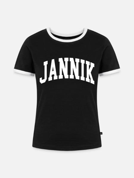Jannik - Frauen Kontrast-T-Shirt - Schwarz/Weiß