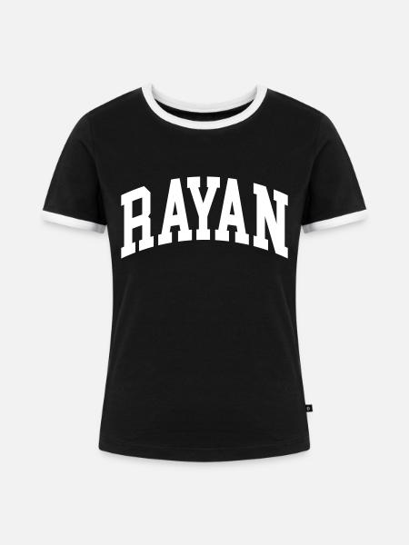 Rayan - Frauen Kontrast-T-Shirt - Schwarz/Weiß