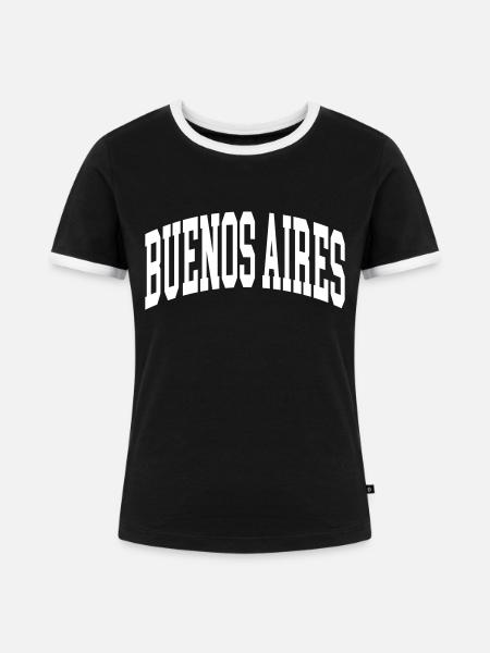 Buenos Aires - Frauen Kontrast-T-Shirt - Schwarz/Weiß