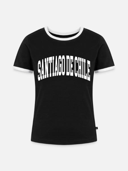 Santiago de Chile - Frauen Kontrast-T-Shirt - Schwarz/Weiß