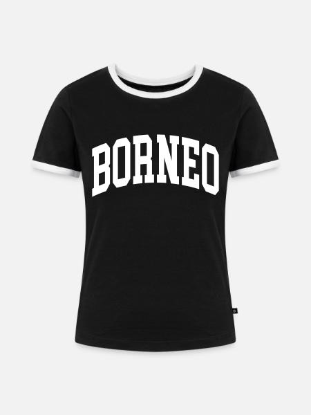 Borneo - Frauen Kontrast-T-Shirt - Schwarz/Weiß