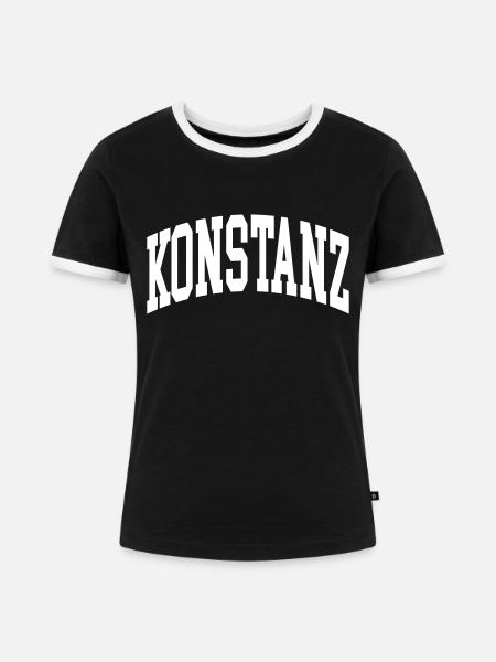 Konstanz - Frauen Kontrast-T-Shirt - Schwarz/Weiß
