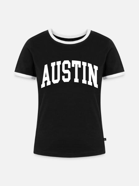 Austin - Frauen Kontrast-T-Shirt - Schwarz/Weiß