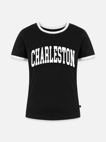 Charleston - Frauen Kontrast-T-Shirt - Schwarz/Weiß