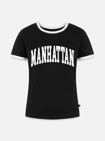 Manhatten - Frauen Kontrast-T-Shirt - Schwarz/Weiß