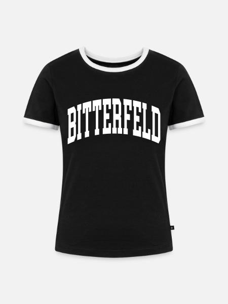 Bitterfeld - Frauen Kontrast-T-Shirt - Schwarz/Weiß