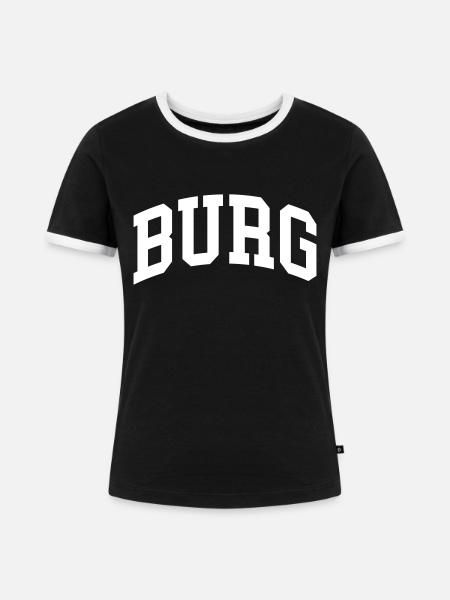 Burg - Frauen Kontrast-T-Shirt - Schwarz/Weiß