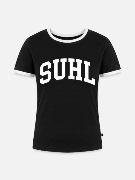 Suhl - Frauen Kontrast-T-Shirt - Schwarz/Weiß