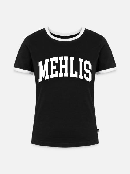 Mehlis - Frauen Kontrast-T-Shirt - Schwarz/Weiß