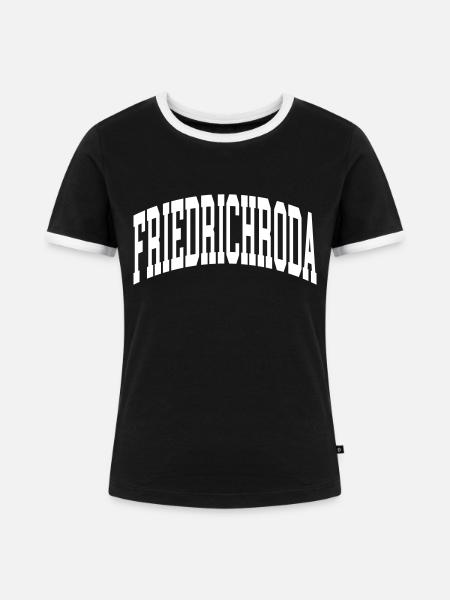 Friedrichroda - Frauen Kontrast-T-Shirt - Schwarz/Weiß