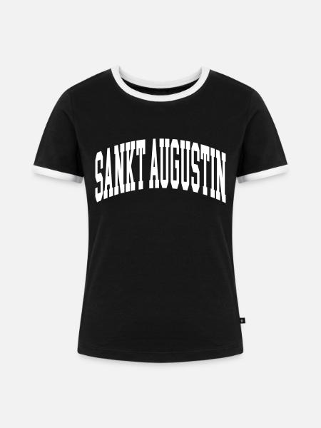 Sankt Augustin - Frauen Kontrast-T-Shirt - Schwarz/Weiß
