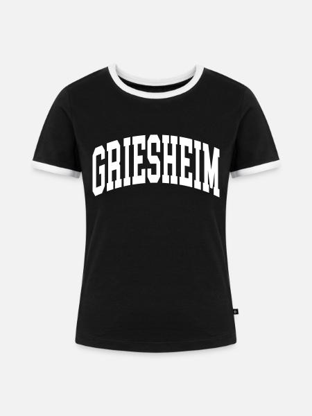 Griesheim - Frauen Kontrast-T-Shirt - Schwarz/Weiß