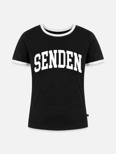 Senden - Frauen Kontrast-T-Shirt - Schwarz/Weiß