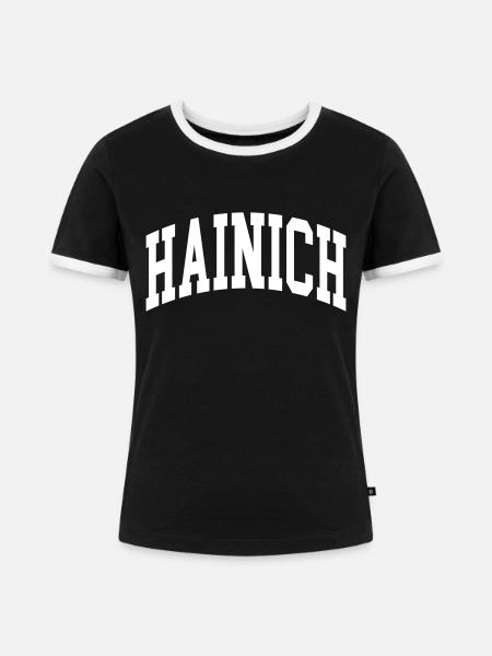 Hainich - Frauen Kontrast-T-Shirt - Schwarz/Weiß