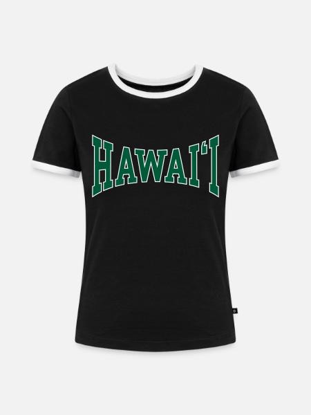 Hawaii - Frauen Kontrast-T-Shirt - Schwarz/Weiß