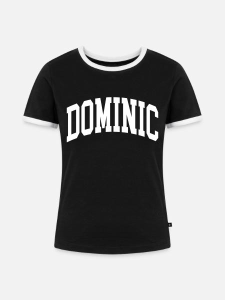 Dominic - Frauen Kontrast-T-Shirt - Schwarz/Weiß